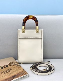 Fendi Mini Sunshine Leather Shopper Bag