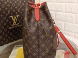 Louis Vuitton Monogram Canvas NeoNoe MM Bag in Coquelicot Red side view