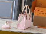 Louis Vuitton Monogram Denim OnTheGo PM in Washed Pink side view
