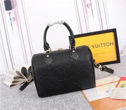 Louis Vuitton Monogram Empreinte Speedy Bandouliere 25 Handbag In Black Black 1
