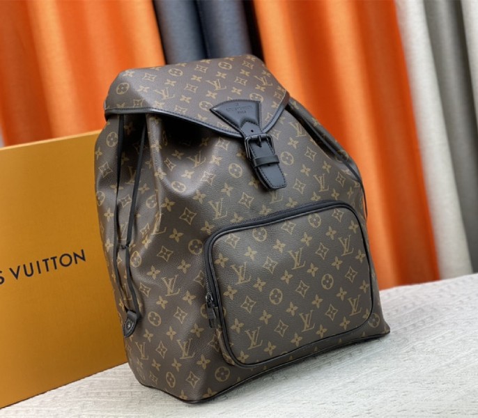 Louis Vuitton Monogram Montsouris Backpack with Cowhide Leather Trim Louis Vuitton Monogram Montsouris Backpack with Cowhide Leather Trim