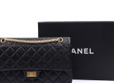 Chanel 2.55 Reissue Black Crinkled Calfskin Leather Handbag