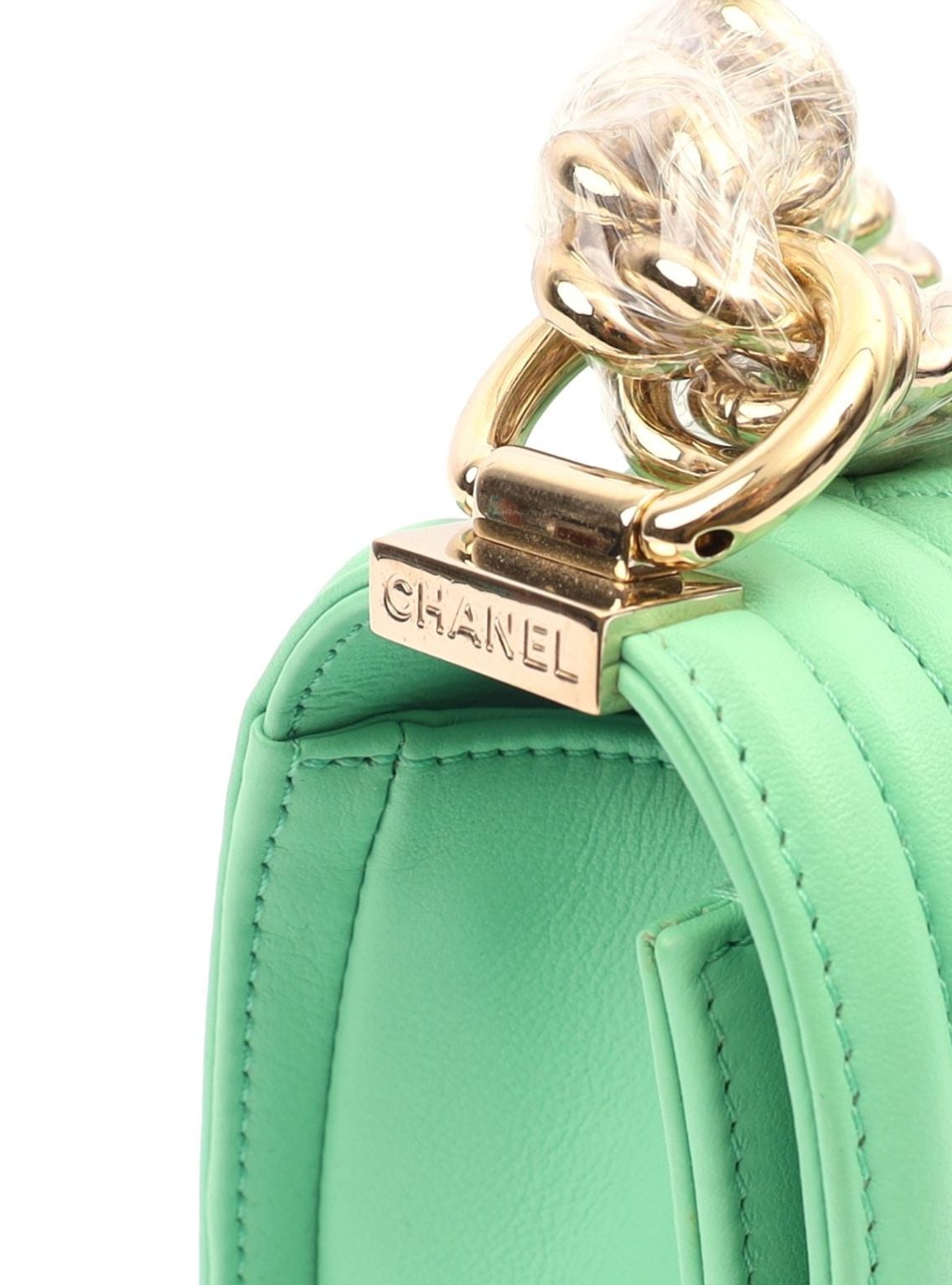 Chanel Boy Small Bag Green Calfskin Leather Chanel Boy Small Bag Green Calfskin Leather
