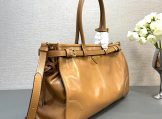 Prada Large Leather Handbag – Cameo