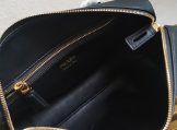 Prada Medium Leather Top-Handle Bag with Padlock – Black