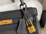 Hermes Kelly 25 Bag in Black Togo Leather