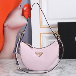 Prada Arque Leather Shoulder Bag in Alabaster Color