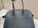 Prada Large Leather Tote Bag in Black
