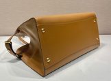 Prada Large Leather Tote Bag in Caramel