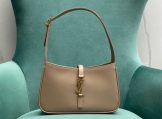 YSL Le 5 A 7 Hobo Bag in Smooth Leather in Beige