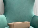 YSL Le 5 A 7 Hobo Bag in Smooth Leather in Beige down view