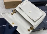 YSL NIKI Medium Bag in Grained Lambskin in Blanc Vintage open