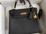 Hermes Kelly 25 Black Togo
