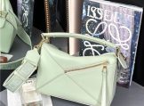Loewe Small Puzzle Bag Light Pear Satin Calfskin